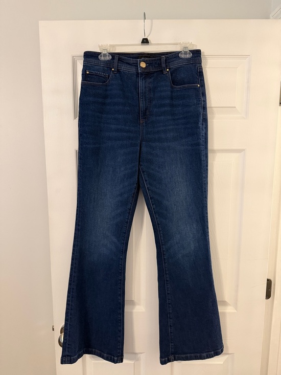 Ann Taylor Denim - Ann Taylor Dark Blue Flare Jeans High Rise size 6 BNWOT inseam 31” waist 30”